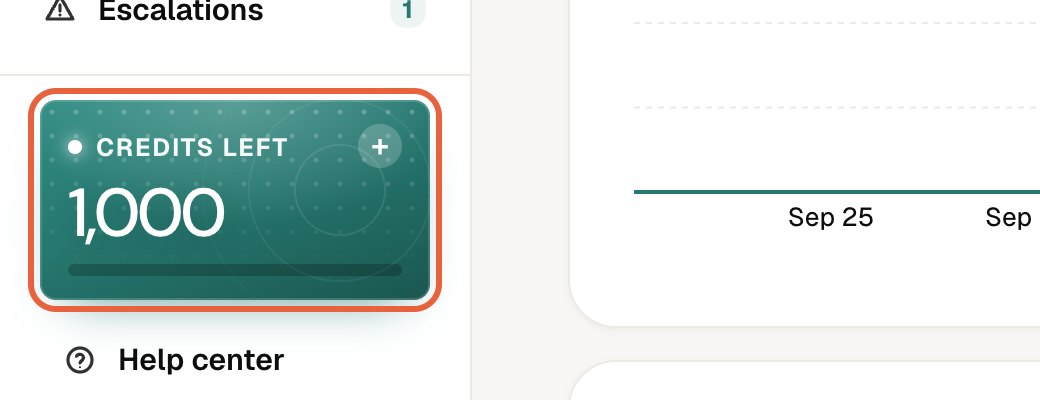 The Credits left card in the left menu