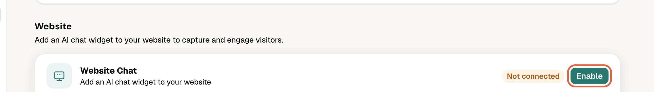 Step 2: press Enable under Website